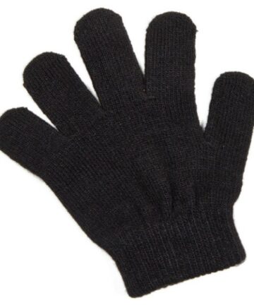 Plain Black Unisex Gloves (One Size)