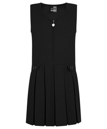 Plain Black Zip Pinafore