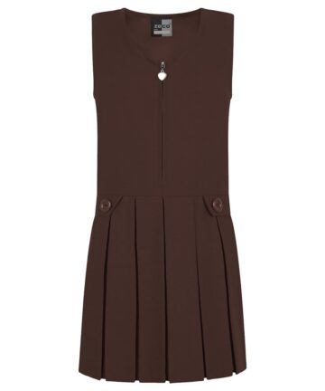 Plain Brown Zip Pinafore