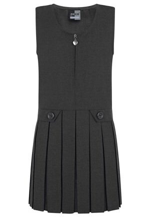 Grey Zip Front Pinafore
