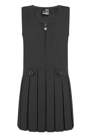 Grey Zip Front Pinafore