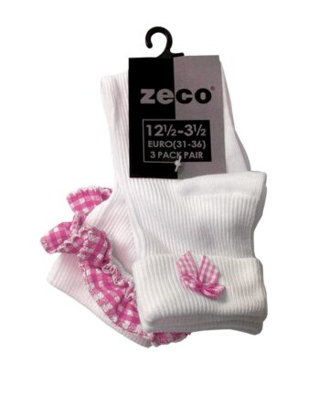 Gingham Socks - White/Pink