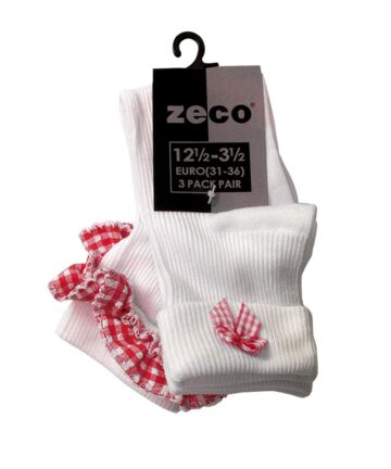 Gingham Socks - White/Red