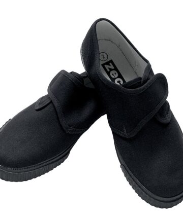 Plain Black Velcro Strap Pimsoles