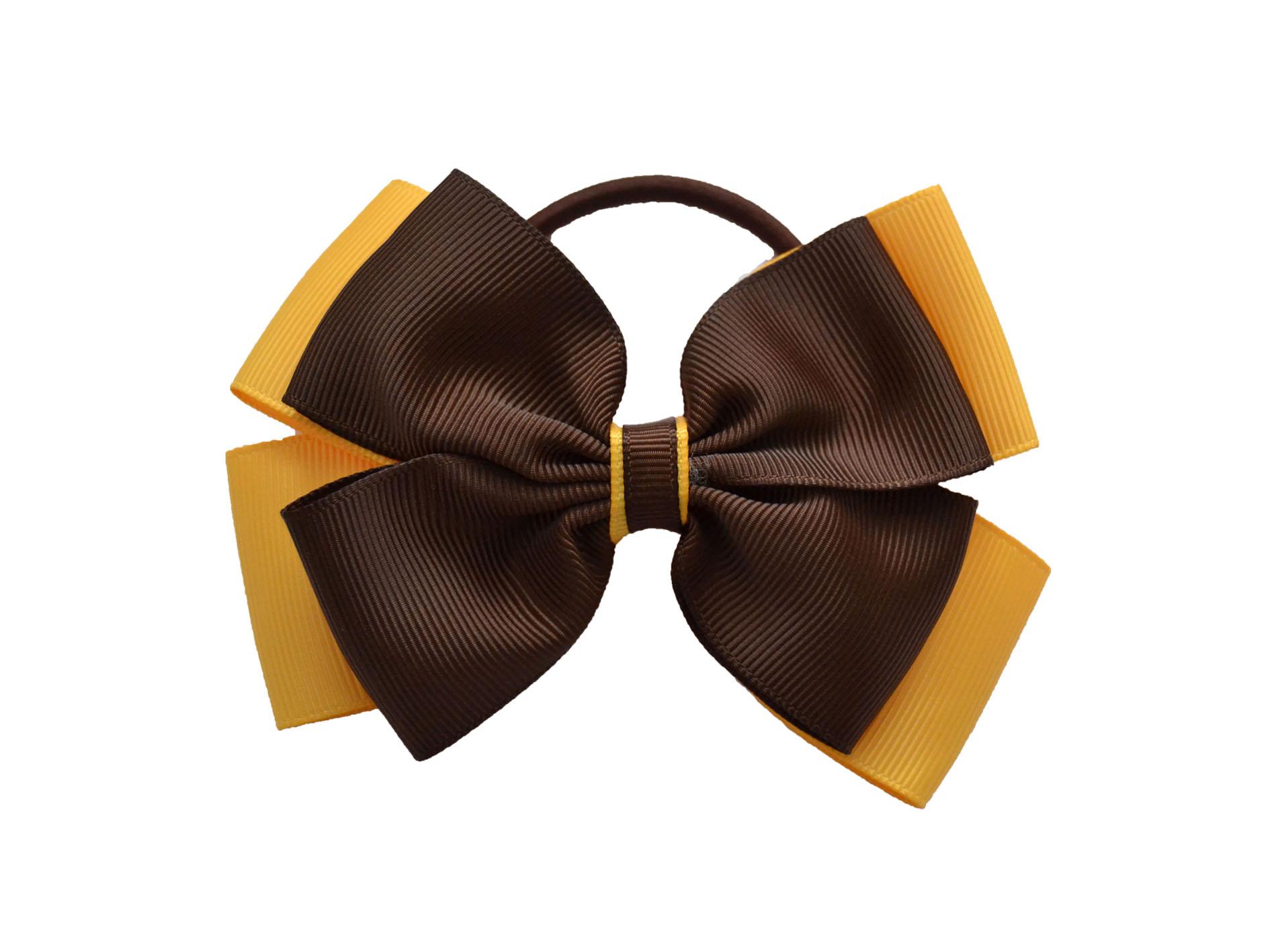 Brown and Yellow hair tie